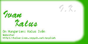 ivan kalus business card